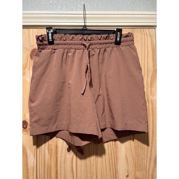 Mondetta Shorts Womens Size Medium Mauve Brown Performance Luxury Drawstring - Picture 1 of 4